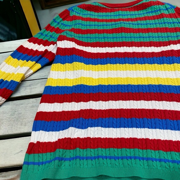 NWOT Tommy Hilfiger Sz Large Multi Colored Long Sleeves Sweater. - Picture 4 of 8